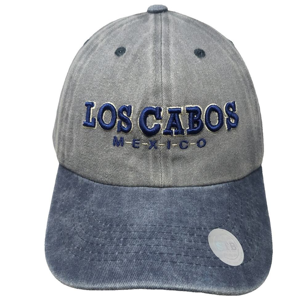 STB Baseball Cap Gray Blue One Size Washed Distressed Los Cabos Mexico Hat